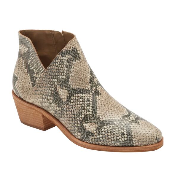 Vince Camuto Arendara Warm Roccia Snake Print Leather Booties Size 6.5M New - Picture 3 of 7